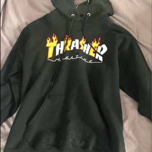 Thrasher hoodie size small but fits like a large